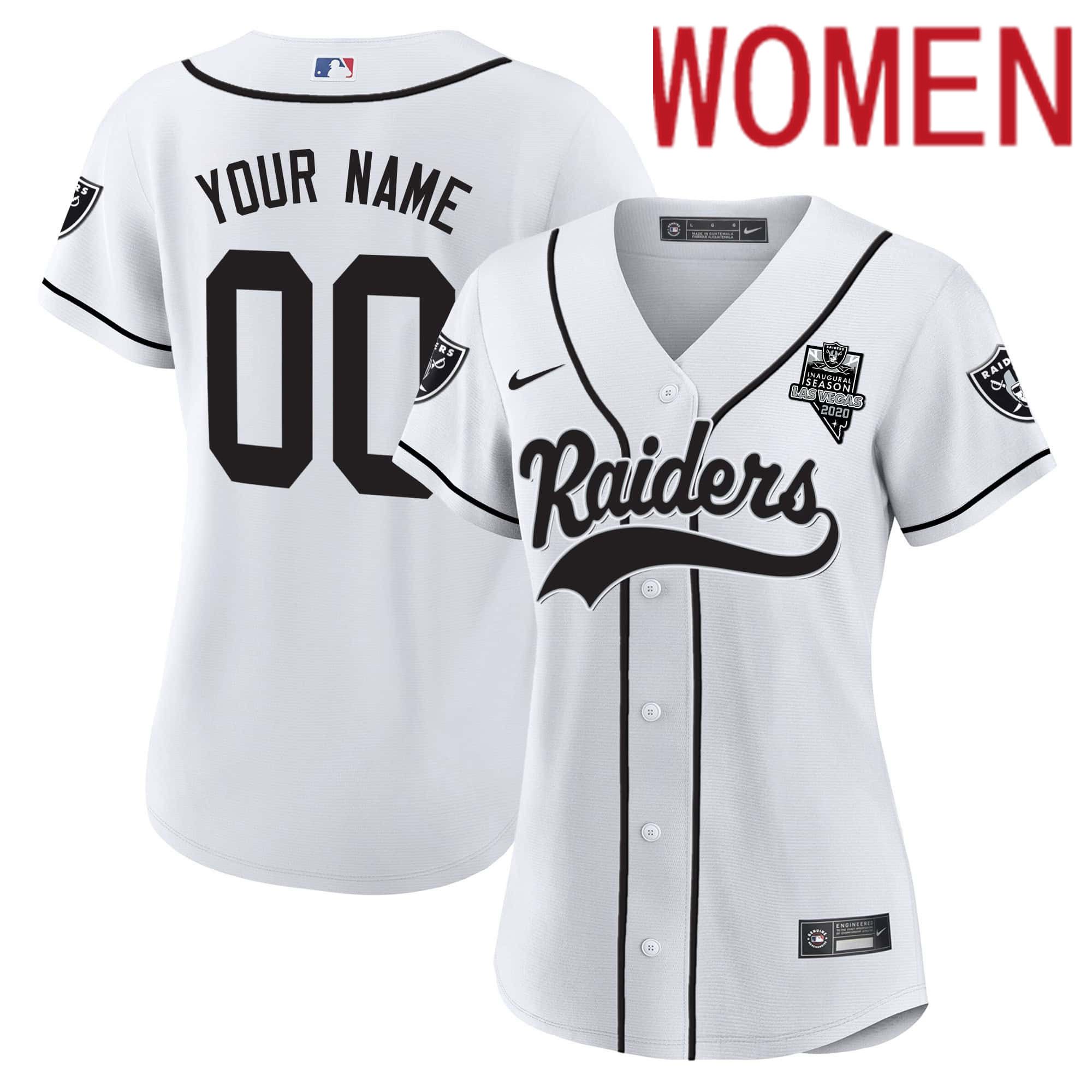 Women Oakland Raiders White 2024 Nike Vapor Baseball Custom NFL Jersey->customized nfl jersey->Custom Jersey